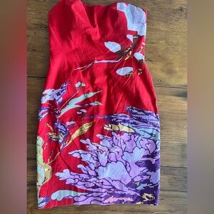 Vivienne Tam built in silk corset strapless dress